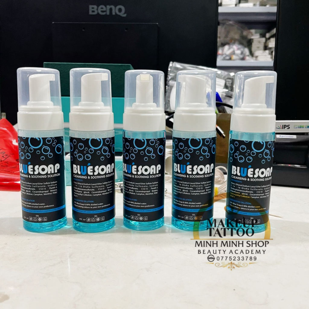 Dung Dịch Tạo Bọt Bluesoap Lau Chùi Vệ Sinh Da Trước Và Sau Khi Xăm