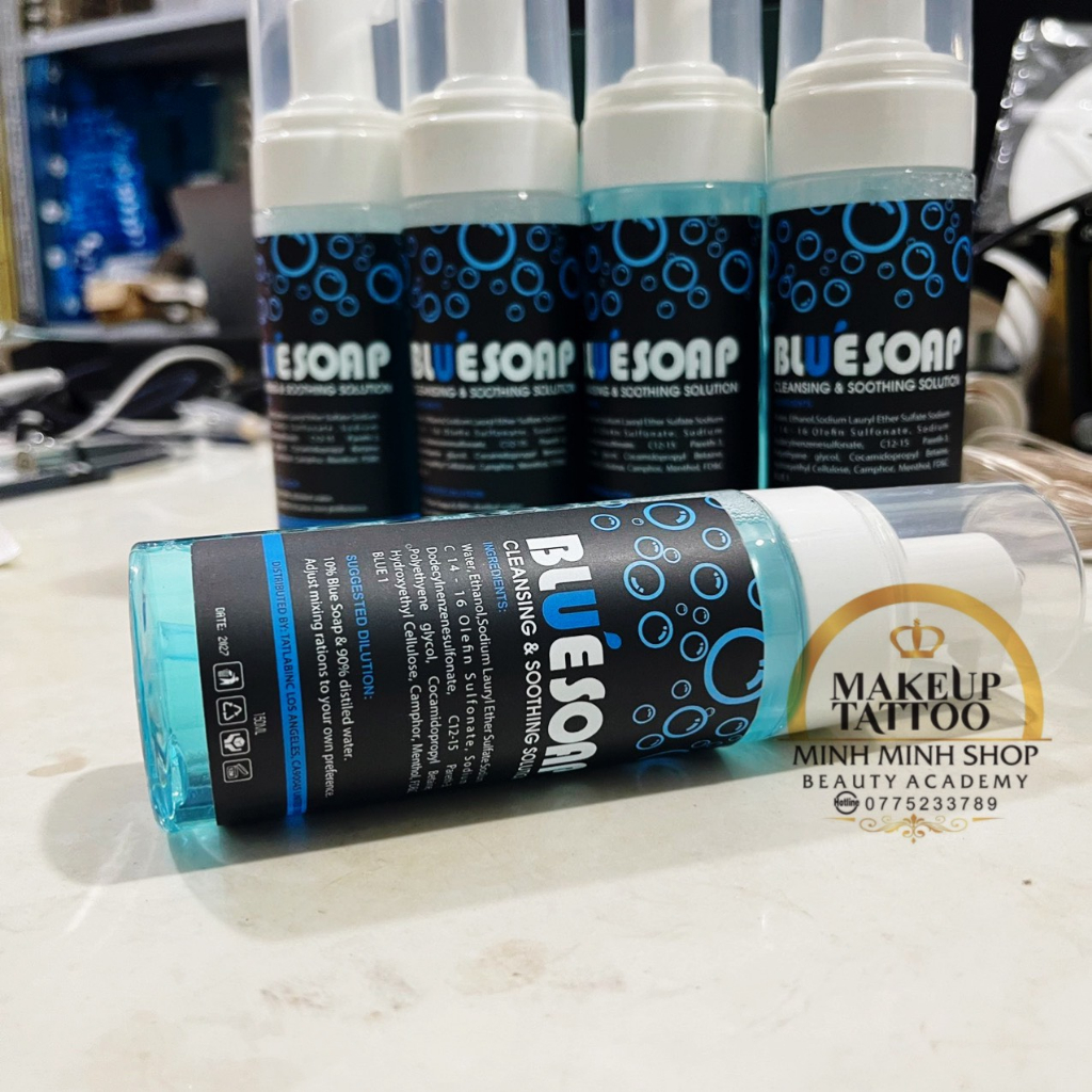 Dung Dịch Tạo Bọt Bluesoap Lau Chùi Vệ Sinh Da Trước Và Sau Khi Xăm