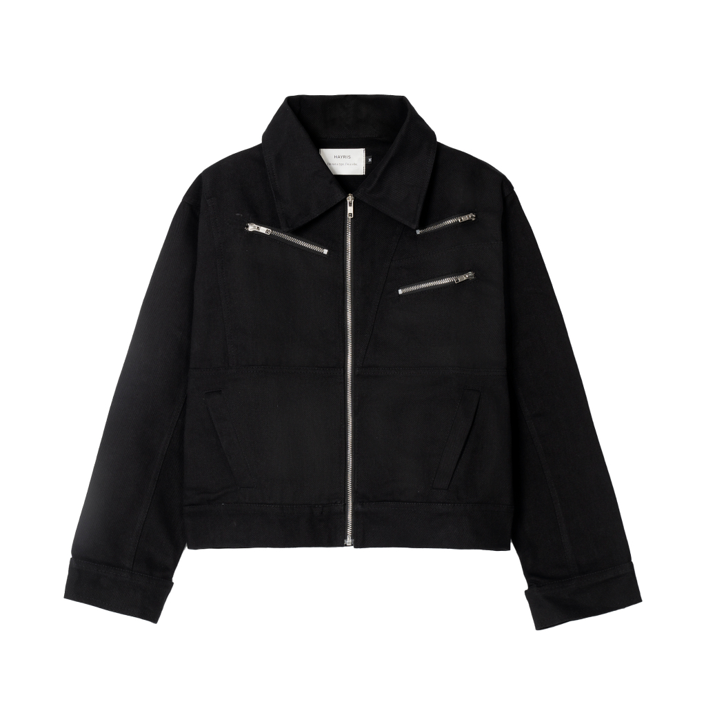 Áo khoác form crop Hayris Zipper
