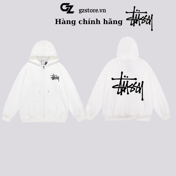 Áo khoác hoodie zip Stussy chính hãng chất nỉ cao cấp unisex nam nữ basic  form rộng oversize local brand 207HD | BigBuy360 - bigbuy360.vn