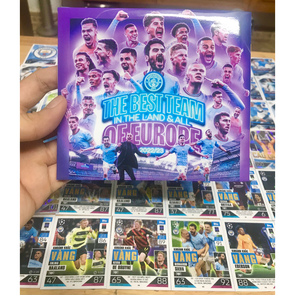 Album thẻ Nhà Vô Địch Châu Âu Manchester City FC 2023 Cú ăn ba lịch sử