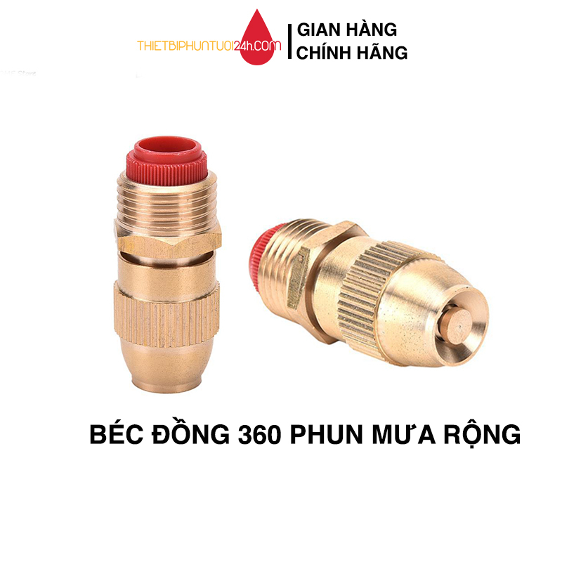 Béc đồng phun mưa 360 trụ tròn phun rộng 6m béc chỉnh được tầm phun có lọc rác - MHL