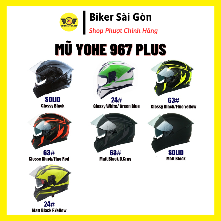 MŨ BẢO HIỂM FULLFACE YOHE 967 PLUS - Biker Sài Gòn