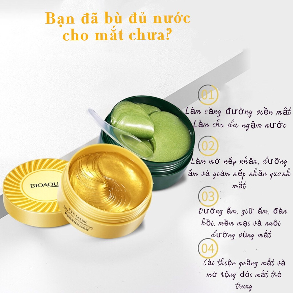 Hộp 60 Mặt nạ mắt BIOAQUA tảo biển collagen vàng Giảm Quầng Thâm Nhăn Mắt Bọng Mắt Chống Lão Hóa - CHARM BEAUTY