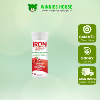 Viên sắt ngậm Iron Melts vị dâu 50 viên của Úc