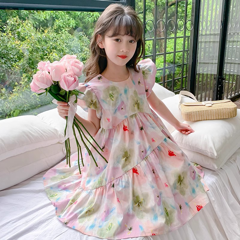 Váy hồng cánh tiên cực xinh cho bé gái 9-36kg  nhí nhỡ đại G38