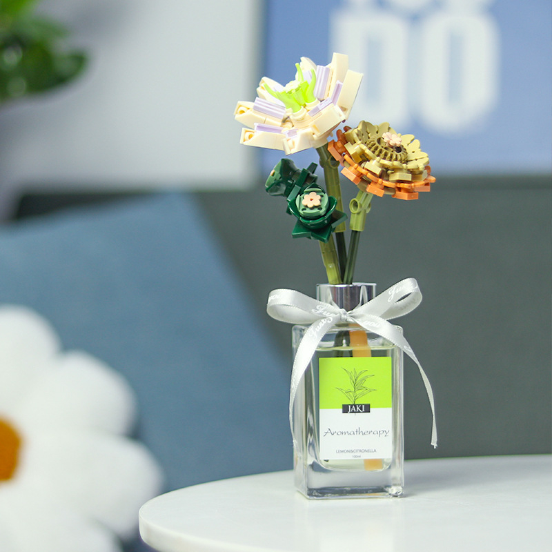 Bộ đồ chơi lắp ráp hoa kèm theo tinh dầu hãng Jaki JK2502 Fragrant bloom - hương lemons & citronella