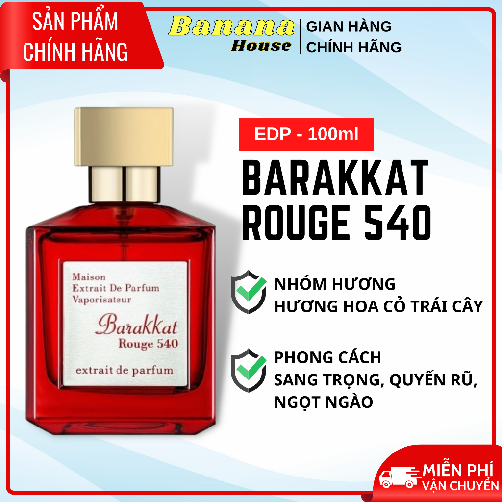 Nước Hoa Nữ Barakkat Rouge 540 EDP Full Size 100ml Quý Cô Quyền Năng
