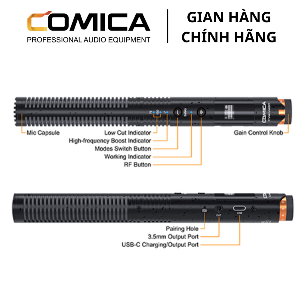 COMICA CVM-VM30 - Mic Thu Âm Không Dây 2.4Ghz Cho Điện Thoại & Máy Ảnh - Hàng Chính Hãng / Bảo Hành 12 Tháng