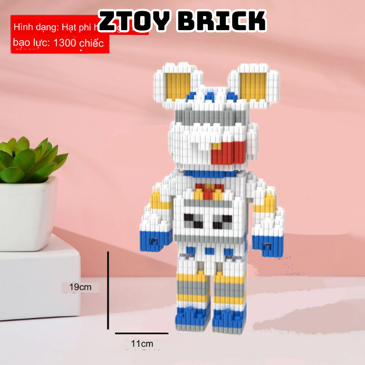 Lego đồ chơi lắp ráp mô hình phi hành gia Bearbrick size 20cm - Đồ chơi trí tuệ dành cho mọi lứa tuổi mã 8021 20cm