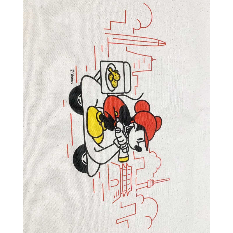 Túi vải, túi xách vải tiện lợi x Mickey, Minnie, Chip&Dale, Over action x Daiso HQ