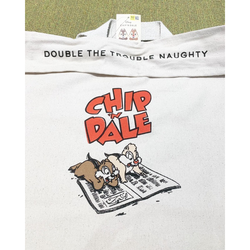 Túi vải, túi xách vải tiện lợi x Mickey, Minnie, Chip&Dale, Over action x Daiso HQ