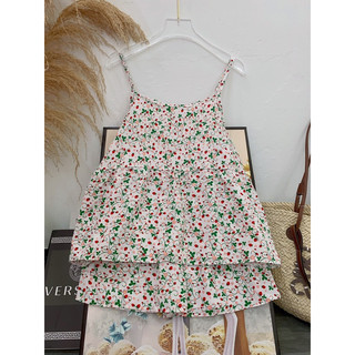 Bộ lụa 2 dây babydoll mặc nhà mát