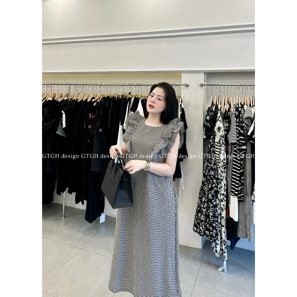 Váy Kẻ Suông Tay Bèo