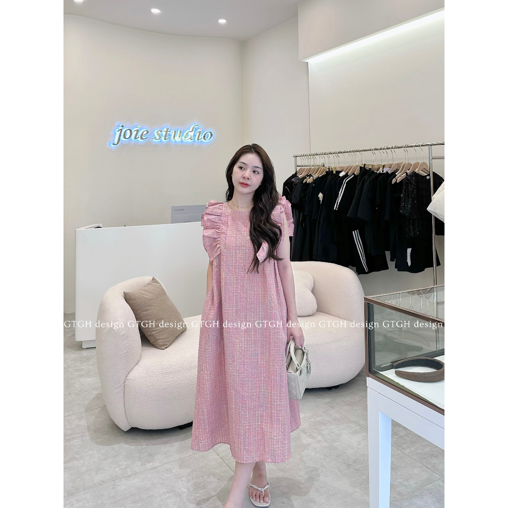 Váy Kẻ Suông Tay Bèo