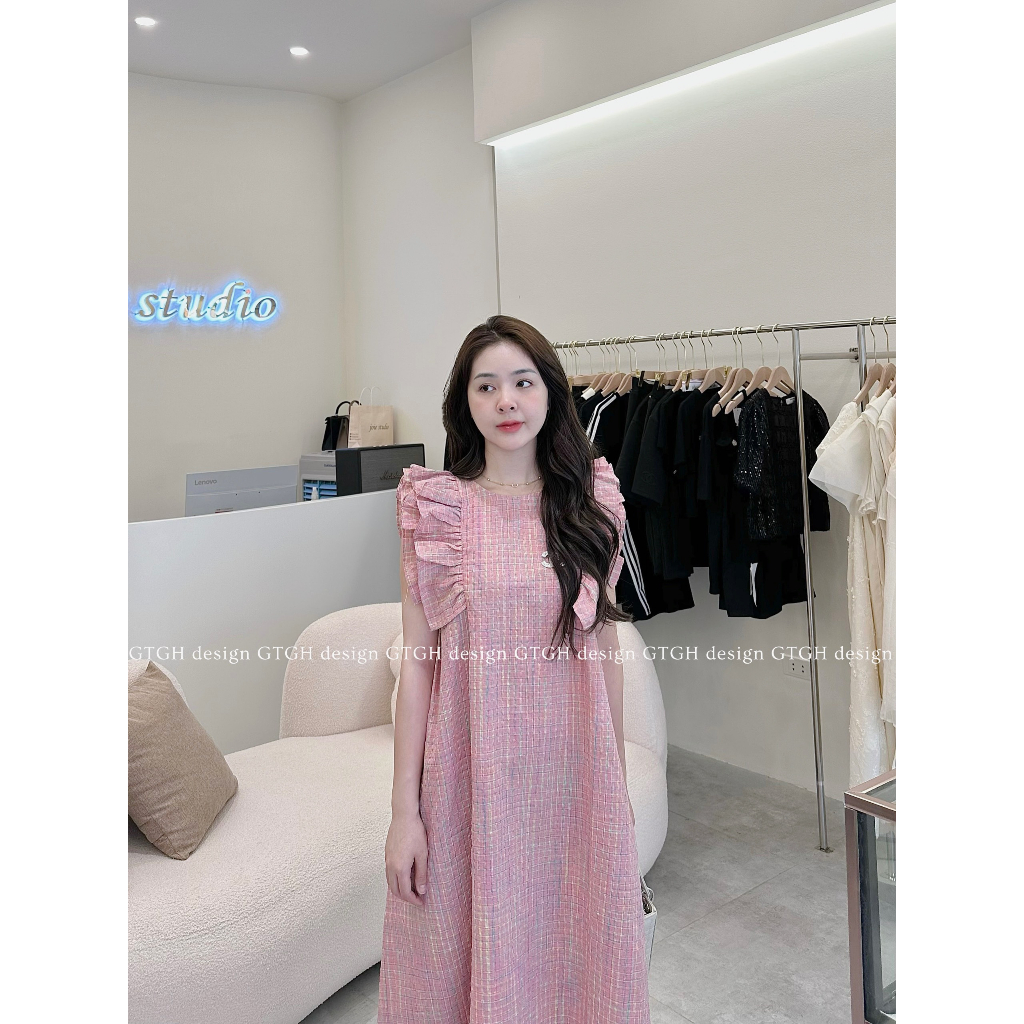Váy Kẻ Suông Tay Bèo