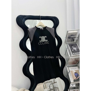 Đầm thun dáng suông phối màu sát nách!