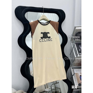 Đầm thun dáng suông phối màu sát nách!