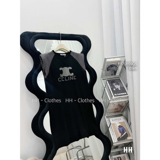 Đầm thun dáng suông phối màu sát nách!