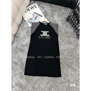 Đầm thun dáng suông phối màu sát nách!