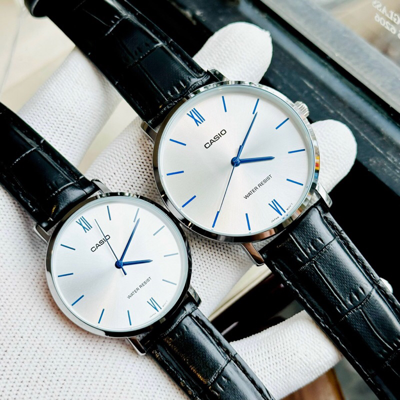 Đồng hồ đôi nam nữ dây da Casio MTP-VT01L