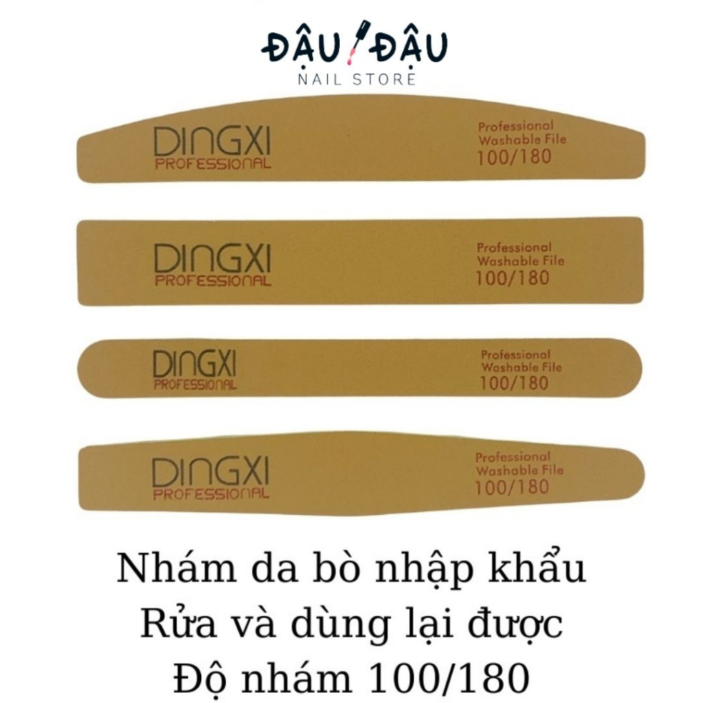 Dũa Móng Tay DINGXI Nhám Da Bò Nâu Vàng Độ Nhám 100/180 - Phào Dingxi Làm Nail