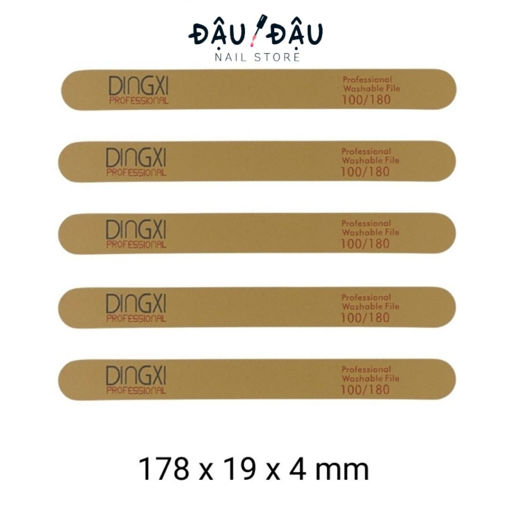 Dũa Móng Tay DINGXI Nhám Da Bò Nâu Vàng Độ Nhám 100/180 - Phào Dingxi Làm Nail
