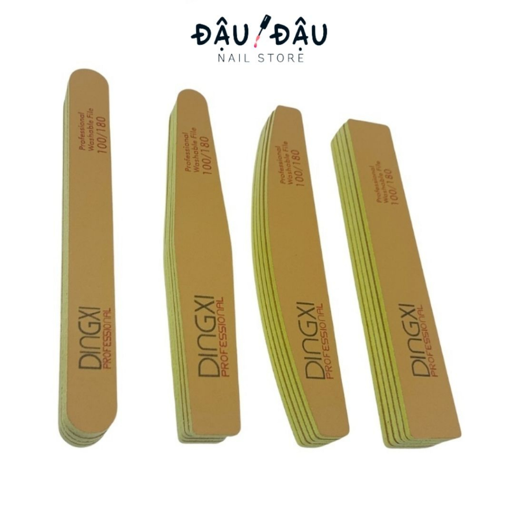 Dũa Móng Tay DINGXI Nhám Da Bò Nâu Vàng Độ Nhám 100/180 - Phào Dingxi Làm Nail