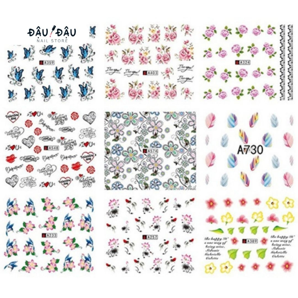 Sticker mẫu mới trang trí móng (Sticker nước) - Phụ kiện nail chuyên nghiệp giá rẻ