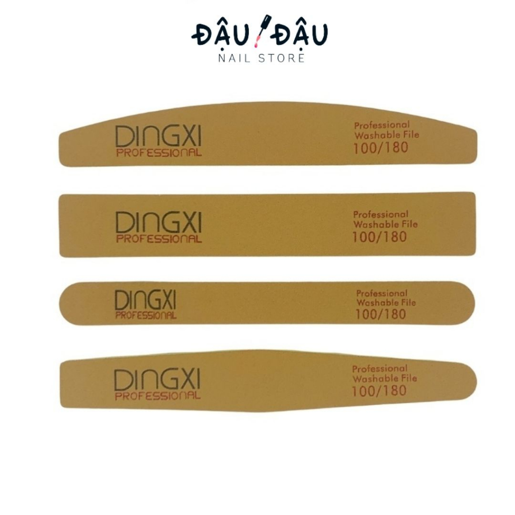 Dũa Móng Tay DINGXI Nhám Da Bò Nâu Vàng Độ Nhám 100/180 - Phào Dingxi Làm Nail