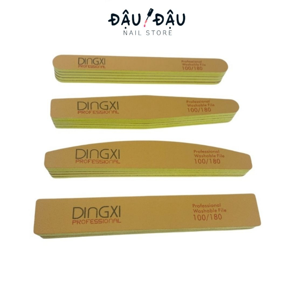 Dũa Móng Tay DINGXI Nhám Da Bò Nâu Vàng Độ Nhám 100/180 - Phào Dingxi Làm Nail
