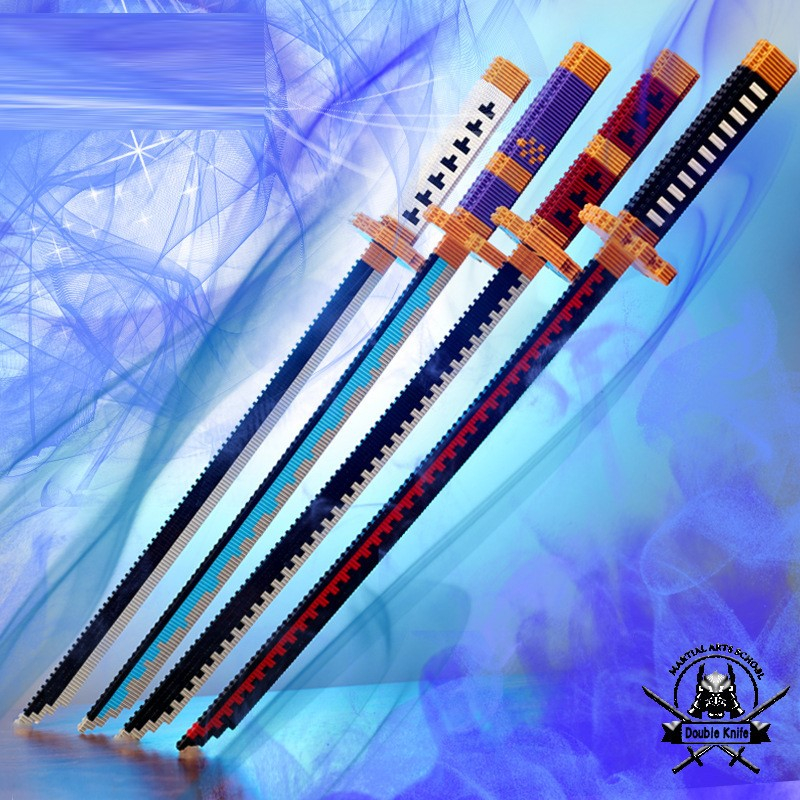 Bộ lắp ghép kiếm One Piece - dài 70cm - tặng kèm đèn led và búa gõ chi tiết