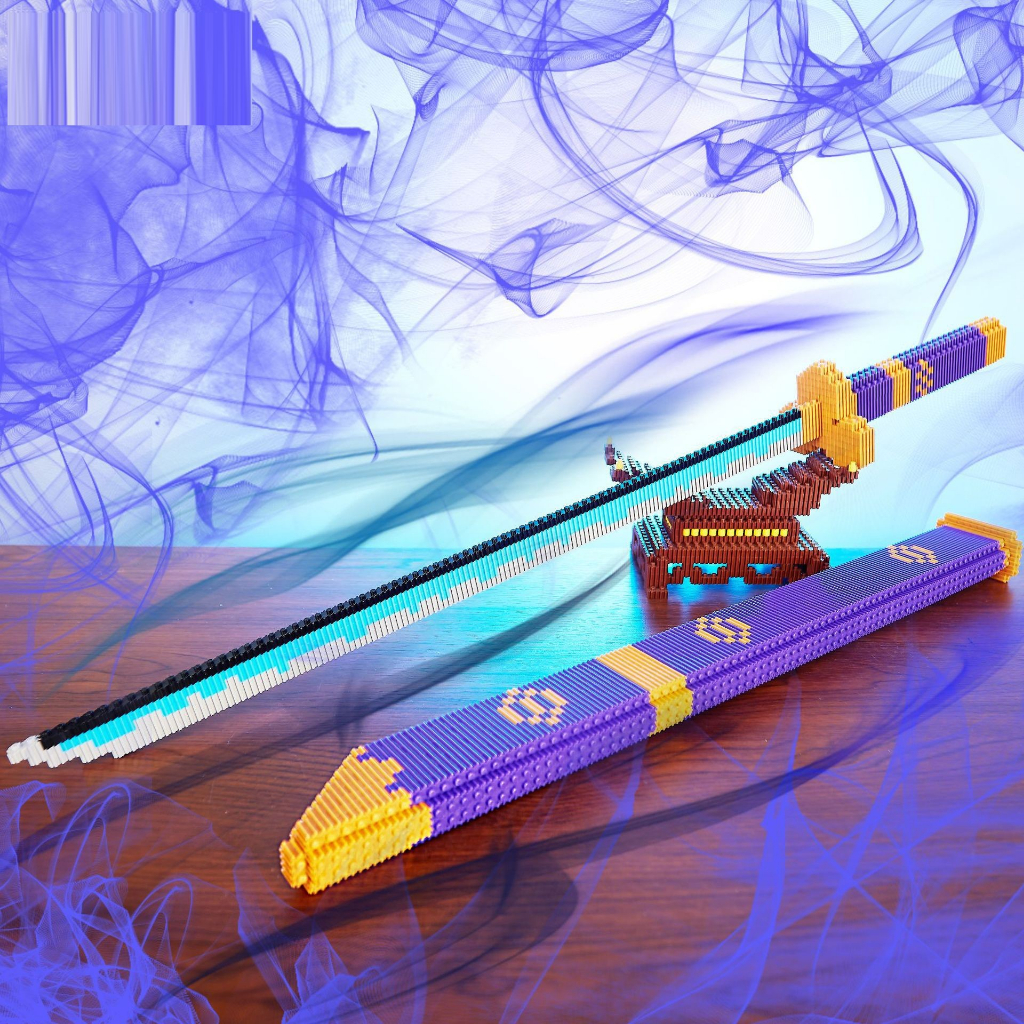 Bộ lắp ghép kiếm One Piece - dài 70cm - tặng kèm đèn led và búa gõ chi tiết