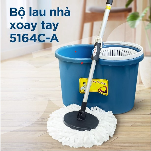 Bộ lau nhà vàng xoay tay 360 độ thương hiệu quý phu nhân 5164CA