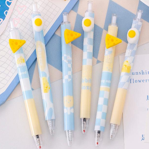 ✨✨Bút Gel Nhấn Hình Quả Trứng Phô Mai Hoạt Hình Cho Học Sinh