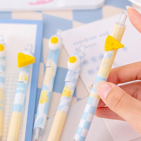 ✨✨Bút Gel Nhấn Hình Quả Trứng Phô Mai Hoạt Hình Cho Học Sinh