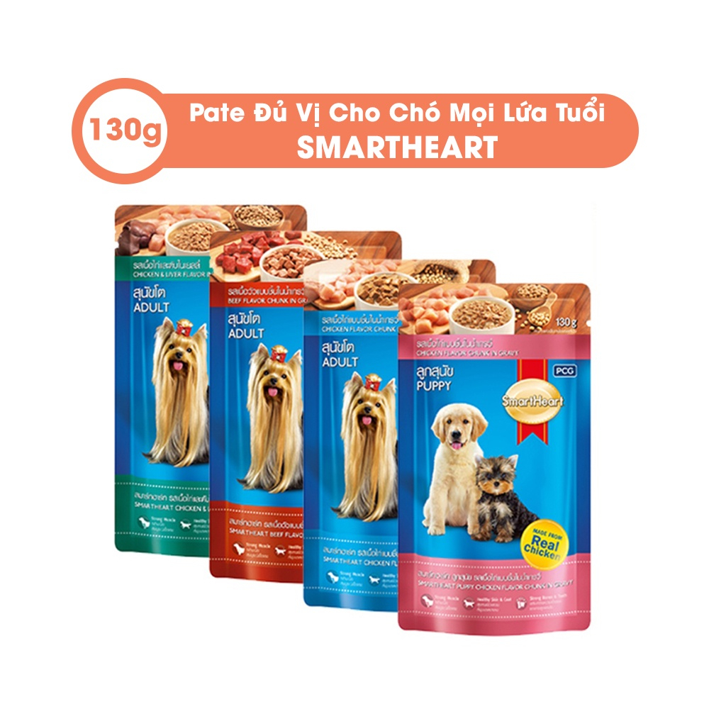 [Smartheart] PATE SOUP SMARTHEART 130G (ĐỦ VỊ BÒ,GÀ,GAN,PUPPY)