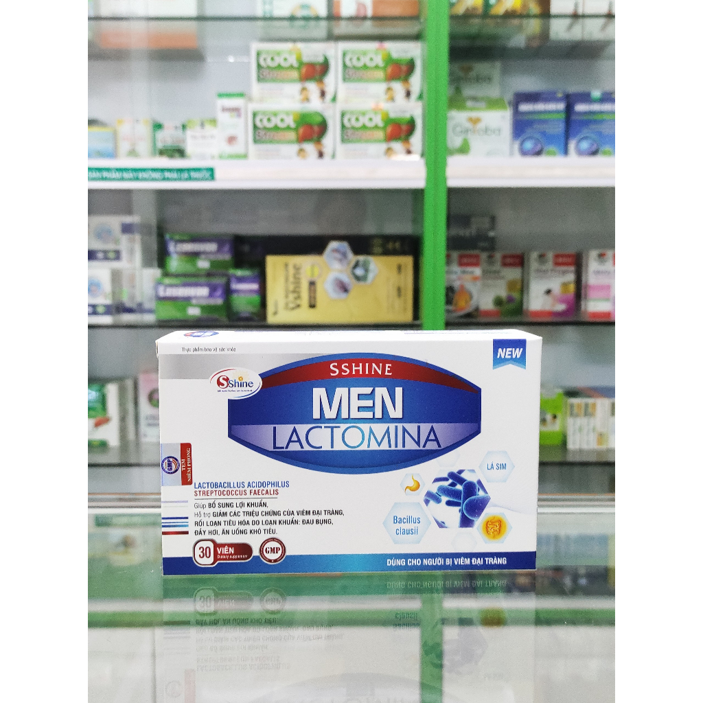 Men Lactomina hộp 30 viên - bổ sung lợi khuẩn , giúp ổn định đại tràng