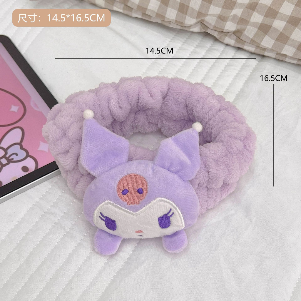 Băng Đô Cài Tóc Kuromi Cinnamol Sarino Họa Tiết Hoạt Hình Phong Cách Hàn Quốc Dễ Thương Dùng Rửa Mặt