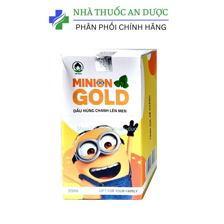 MINION GOLD dầu húng chanh lên men giúp giảm ho , sốt viêm đường hô hấp – Lọ 30ml