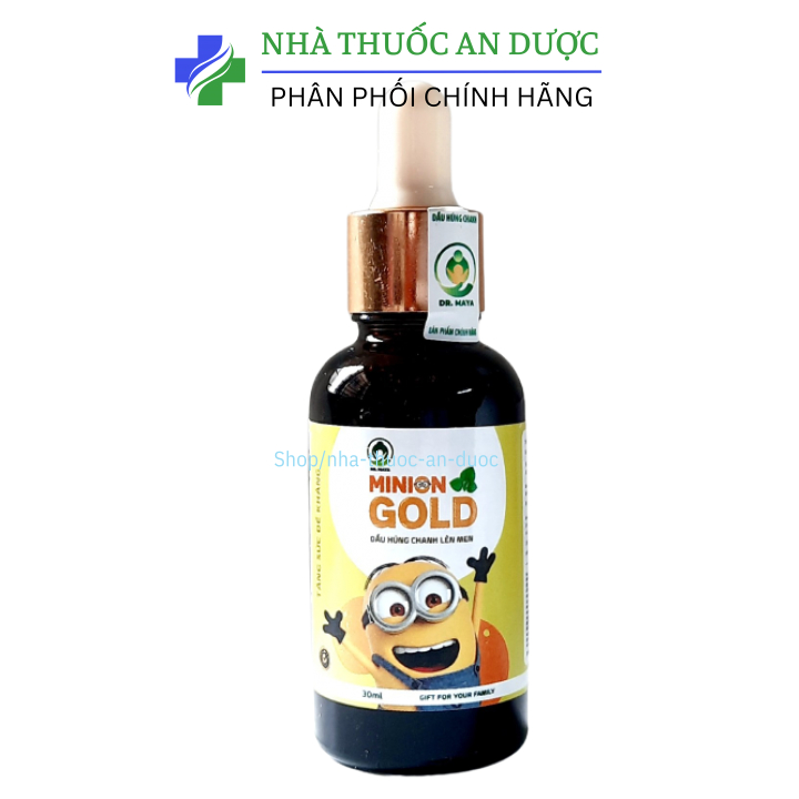 MINION GOLD dầu húng chanh lên men giúp giảm ho , sốt viêm đường hô hấp – Lọ 30ml