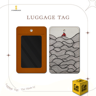 Thẻ hành lý da - balo - luggage tag - the sea - the waves - with boat - tgth025 stormbreaker