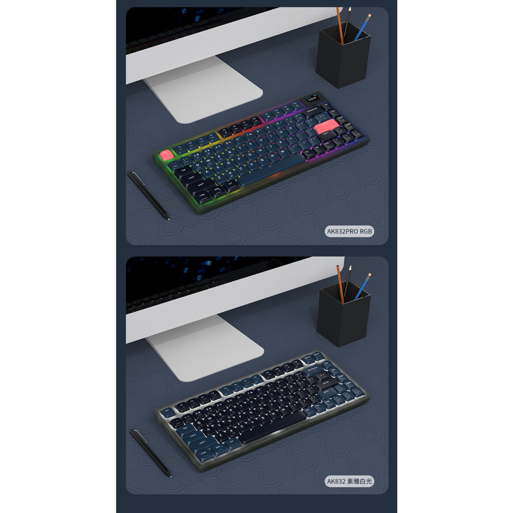 Bàn phím cơ Ajazz AK832Pro có màn hình led