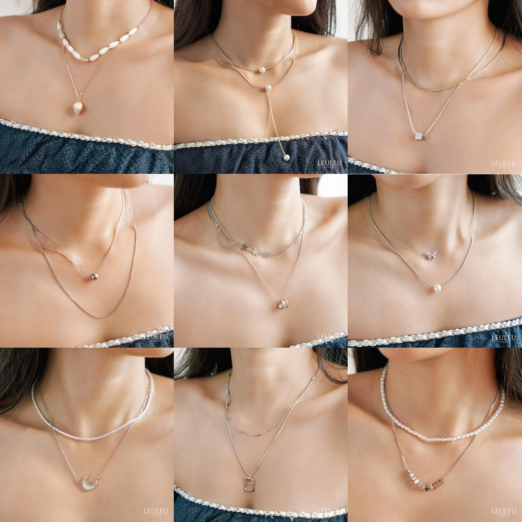 Set vòng cổ/ dây chuyển layer sang chảnh LeuLeu.accessorize