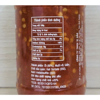 (hủ 250g) ỚT BẰM (từ ớt Chỉ Thiên) VỊ HẢO Chopped Chilli