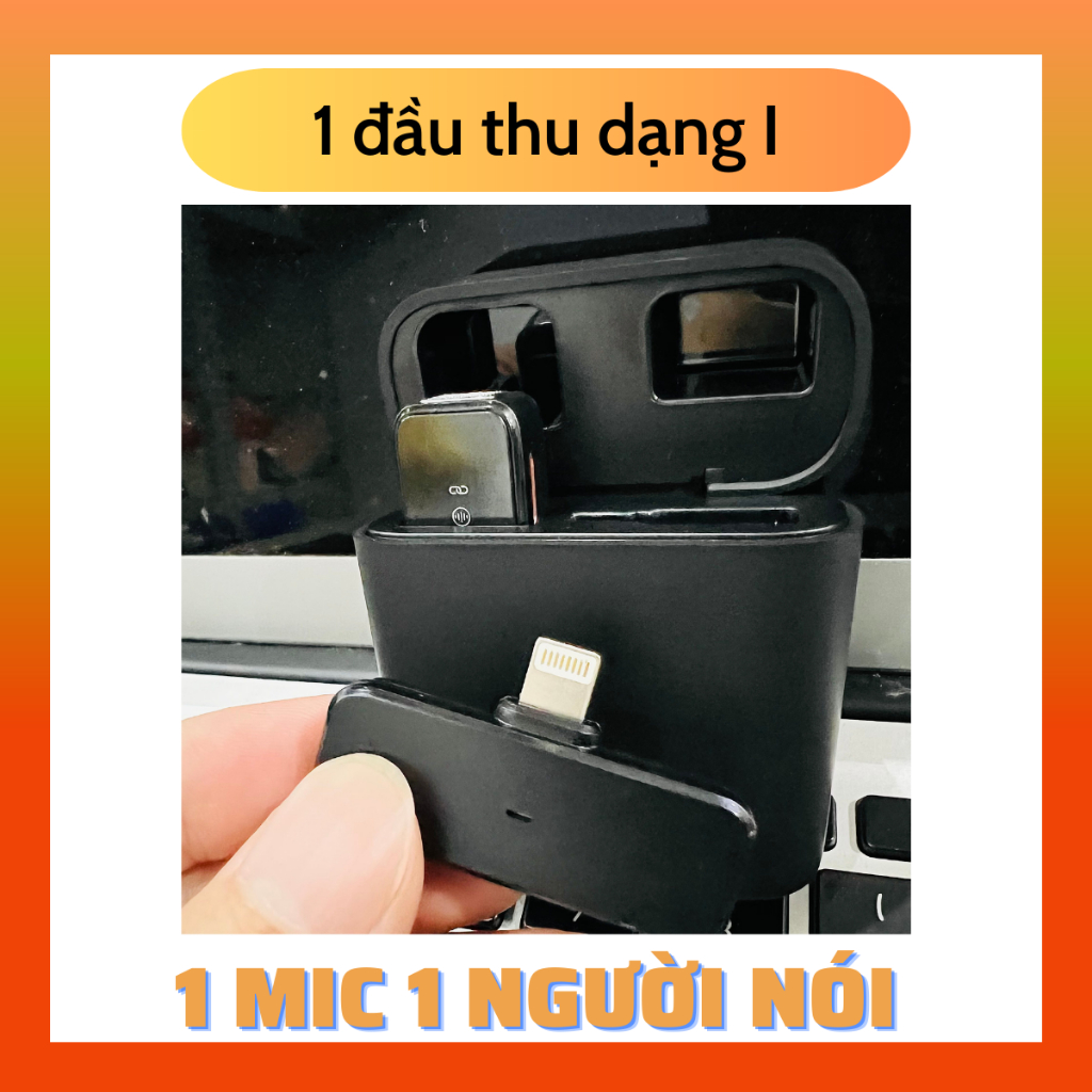 Micro thu âm không dây cài áo cao cấp hỗ trợ âm thanh có hộp sạc