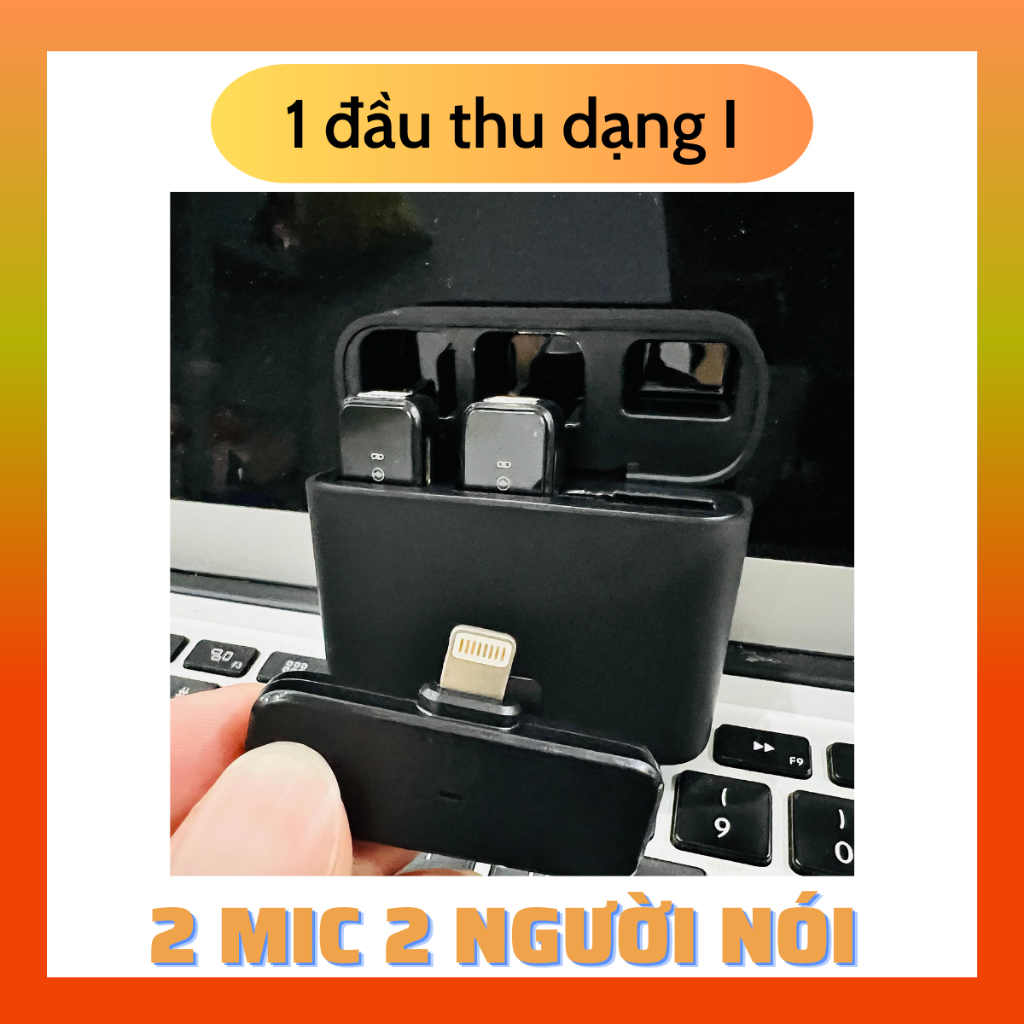 Micro thu âm không dây cài áo cao cấp hỗ trợ âm thanh có hộp sạc