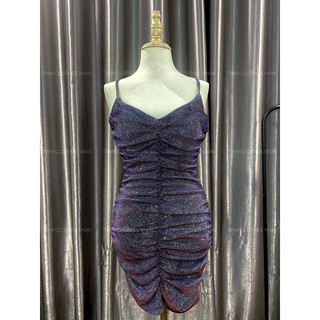 [CAO CẤP] Đầm body ngắn dự tiệc kiểu sáng sexy lấp lánh, xuất dư Âu cao cấp- Metallic Wrap Dress-Spaghetti Strap