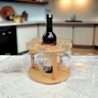 Kệ đựng ly và đựng chai rượu bằng gỗ cao cấp - hàng tháo rời