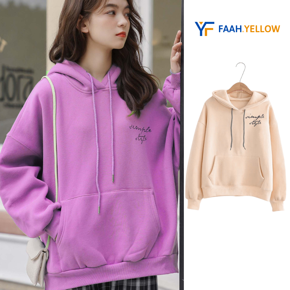 Áo Hoodie Form Rộng Madela Unisex Chữ Simple Style Có Mũ Rộng, Áo Nỉ Hoodie Chùm Mông Có Dây Mũ Phong Cách Hàn Quốc